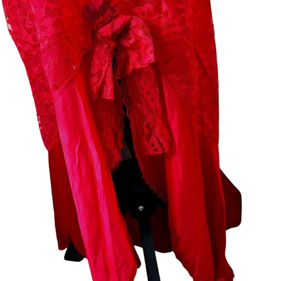 Vintage Red Lace Nightgown The International Boutique – Made in USA – Size 1X - Picture 8 of 11